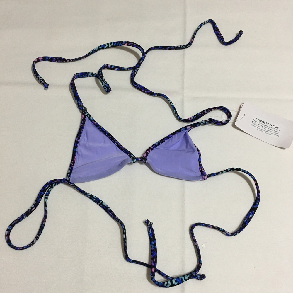 Wicked Weasel 312 Triangle Bikini Top Womens XXS Multi Lavender NWT
